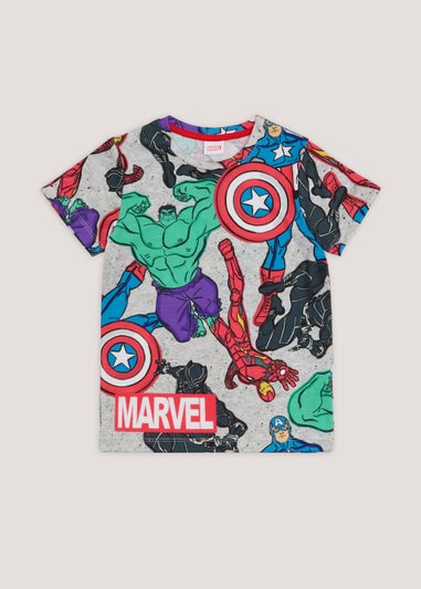 Kids Grey Marvel T-Shirt (4-13yrs)