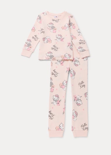 Kids Pink Hello Kitty Ribbed Pyjama Set (3-9yrs)