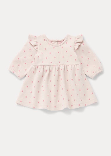 Baby Pink Polka Dot Ponte Dress (Newborn-23mths)