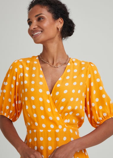 Et Vous Orange Spot Mini Dress