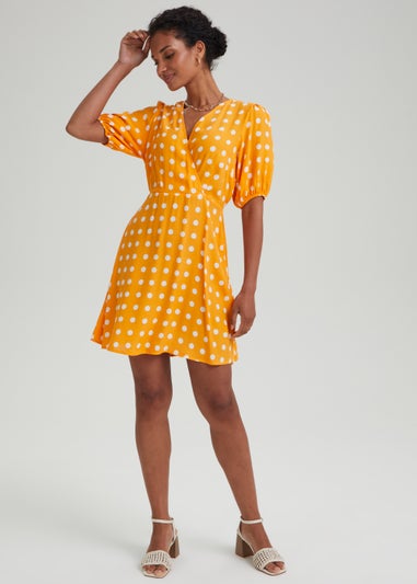 Et Vous Orange Spot Mini Dress