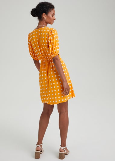 Et Vous Orange Spot Mini Dress