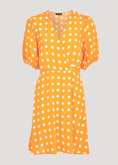 Et Vous Orange Spot Mini Dress