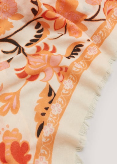 Orange Print Scarf