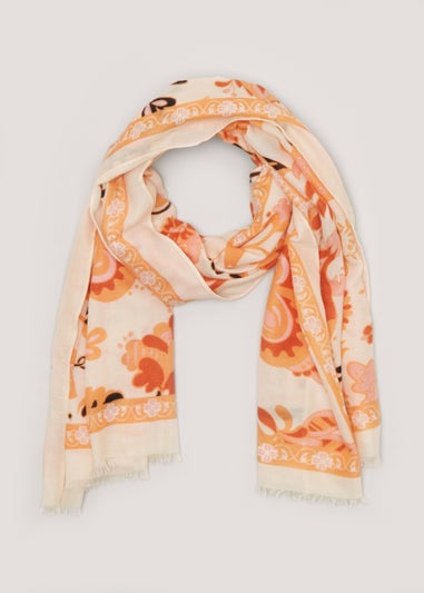 Orange Print Scarf