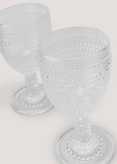 2 Pack Bubble Effect Wine Glasses (16cm x 9cm)