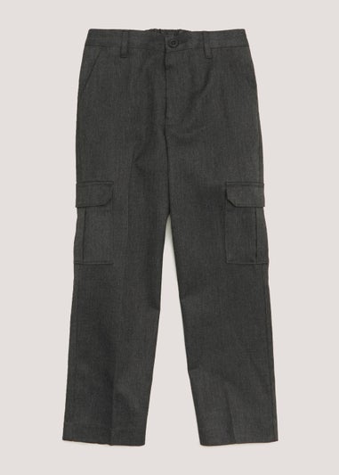 Boys Grey Cargo School Trousers (3-13yrs)