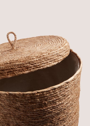 Natural Grass Round Storage Basket (40cm x 40cm x 50cm)