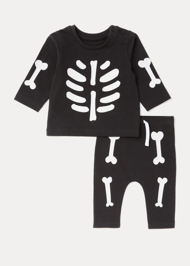 Baby Black Skeleton Top & Leggings Set (Newborn-23mths)