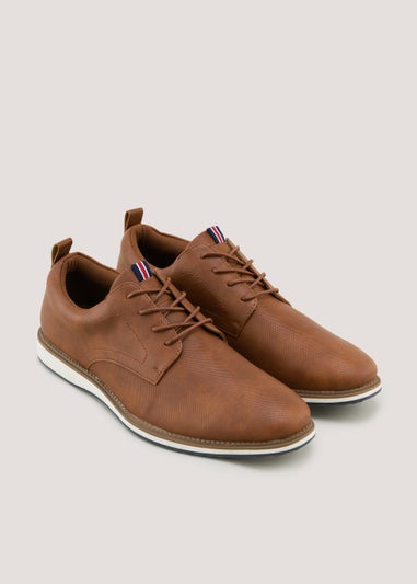 Tan Derby Wide Fit Shoes