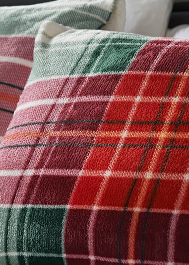 Red Check Print Fleece Duvet Cover