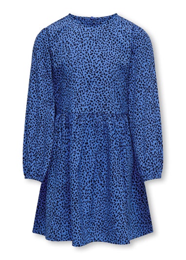 ONLY Girls Blue Print Long Sleeve Swing Dress (6-14yrs)