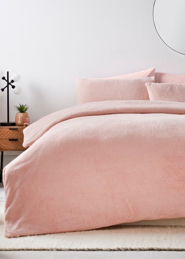 Pink Teddy Fleece Duvet Cover