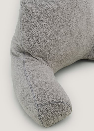 Grey Teddy Fleece Cuddle Cushion (70cm x 45cm x 50cm)