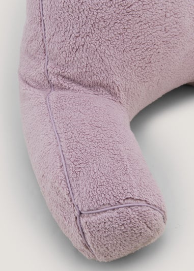 Lilac Teddy Fleece Cuddle Cushion (70cm x 45cm x 50cm)