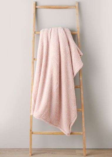 Pink Teddy Fleece Throw (180cm x 150cm)