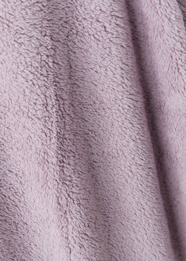 Lilac Teddy Fleece Throw (180cm x 150cm)