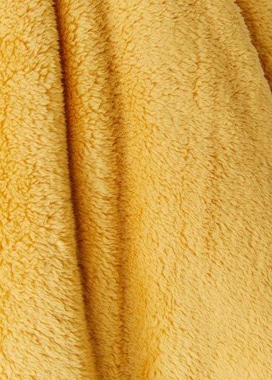 Yellow Teddy Fleece Throw (180cm x 150cm)