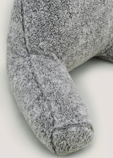 Grey Marl Teddy Fleece Cuddle Cushion (70cm x 45cm x 50cm)