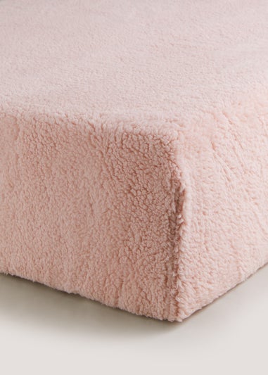 Pink Teddy Fleece Fitted Bed Sheet