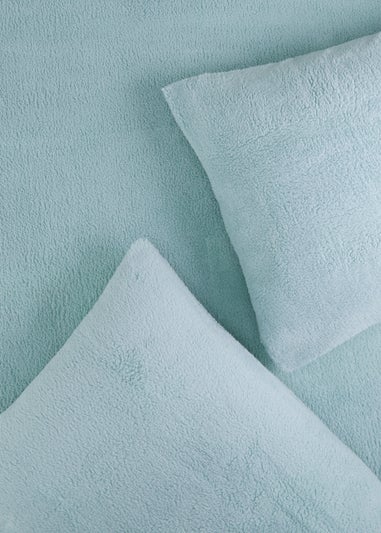 Blue Teddy Fleece Pillowcase Pair