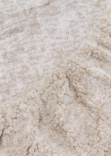 Beige Marl Teddy Fleece Bed Sheet - Matalan