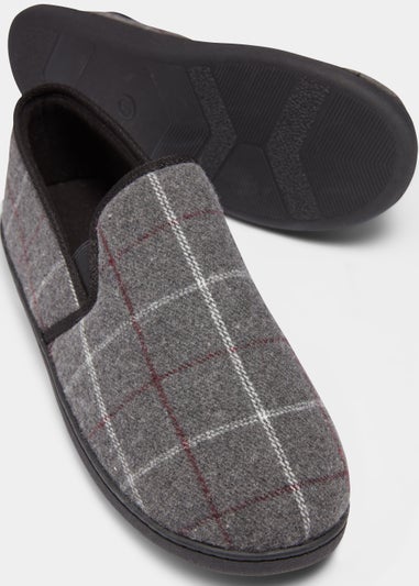 Grey Check Thinsulate Slippers