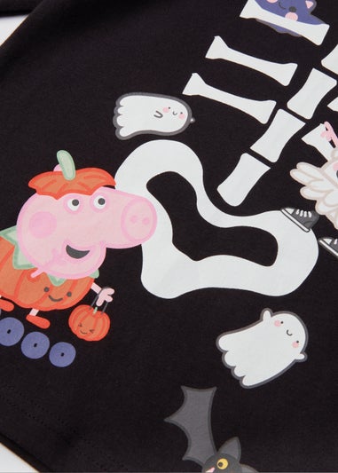 Kids Black Peppa Pig Halloween T-Shirt (9mths-5yrs)