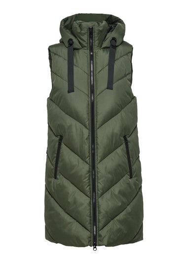 JDY Skyler Khaki Padded Waistcoat