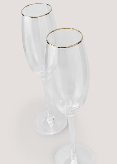 2 Pack Lustre Flute Glasses (23cm x 5cm)