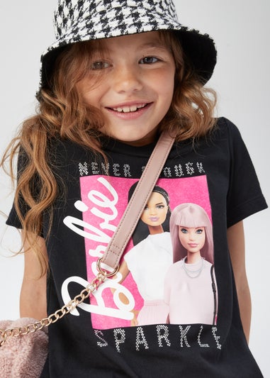 Kids Black Barbie Sparkle T-Shirt (4-10yrs)