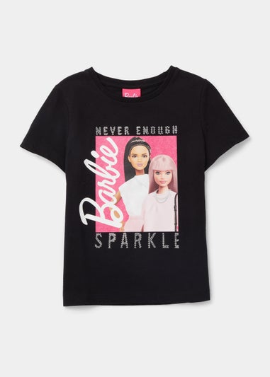 Kids Black Barbie Sparkle T-Shirt (4-10yrs)