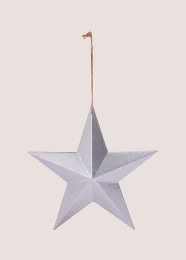 Silver Hanging Star (15cm x 30cm x 30cm)