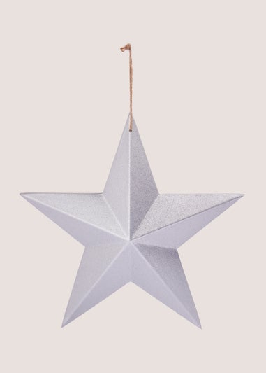 Silver Medium Hanging Star (20cm x 40cm x 40cm)