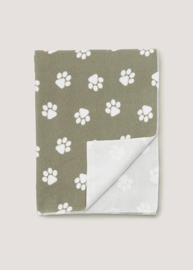 Green Paw Print Pet Towel (120cm x 80cm)