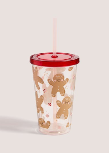 Gingerbread Tumbler with Straw (10cm x 23cm)