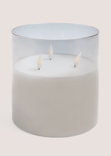 Silver Extra Large LED Candle (15cm x 15cm)