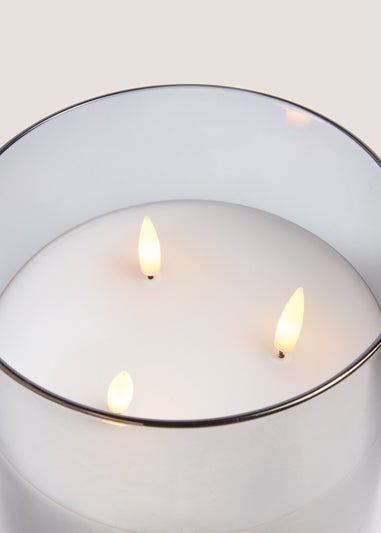 Silver Extra Large LED Candle (15cm x 15cm)