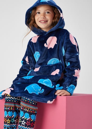 Kids Alder Hey Navy Snuggle Hoodie (3-13yrs)