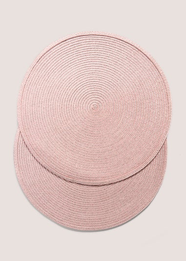 2 Pack Pink Silver Placemats (38cm)