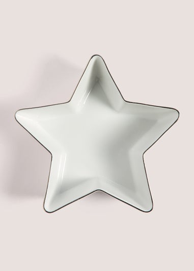 Silver Rim Star Dish (22cm x 17.5cm)