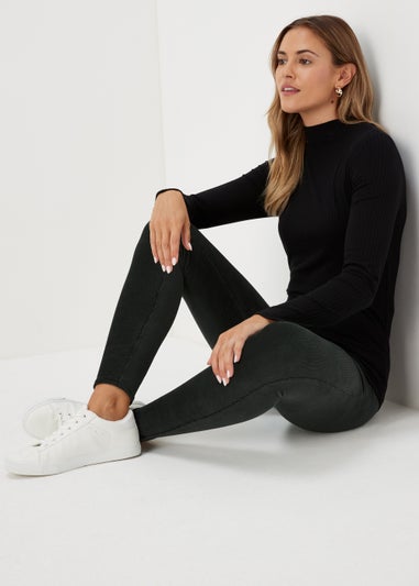 Green Velvet Cord Leggings