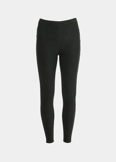 Green Velvet Cord Leggings