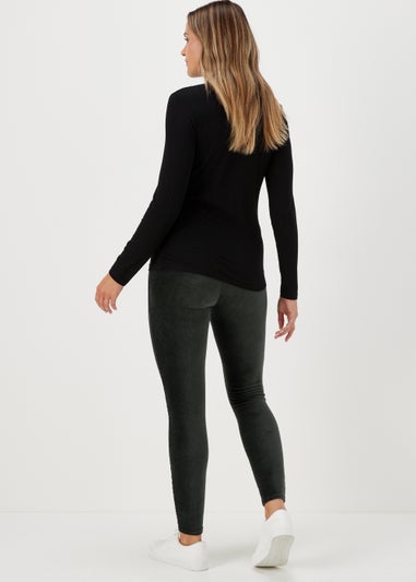Green Velvet Cord Leggings