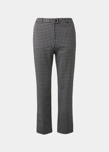 Grey Dogtooth Check Elasticated Trousers
