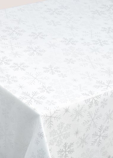 Snowflake Metallic Tablecloth (200cm x 135cm)