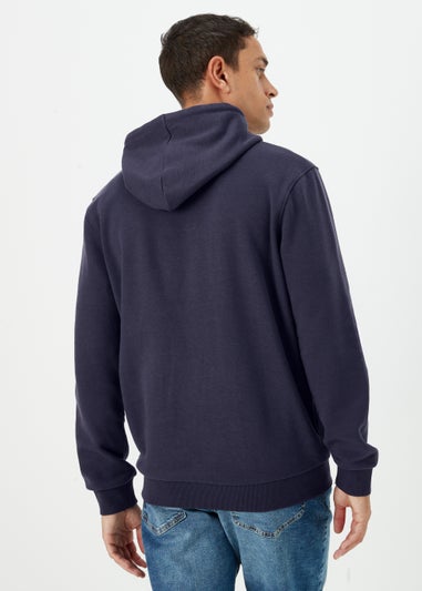 Navy 1980 Embroidered Pull-On Hoodie - Matalan