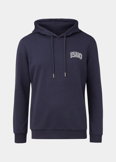 Navy 1980 Embroidered Pull-On Hoodie