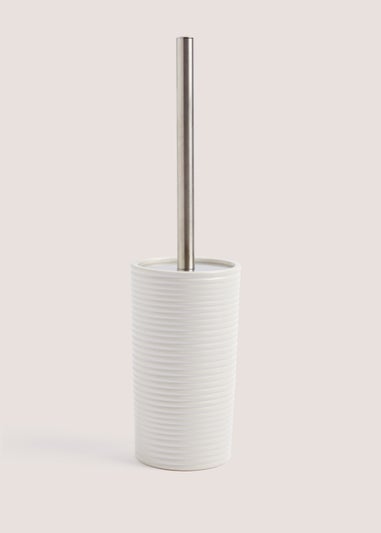 White Ceramic Toilet Brush (18cm x 10cm x 58cm)