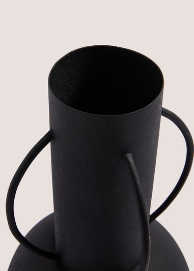 Black Metal Vase (15cm x 15cm x 29.5cm)